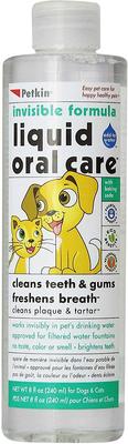 Show full view: Petkin Invisible Formula Liquid Oral Care Dog & Cat Dental Water Additive, 8-fl oz bottle slide 1 of 6