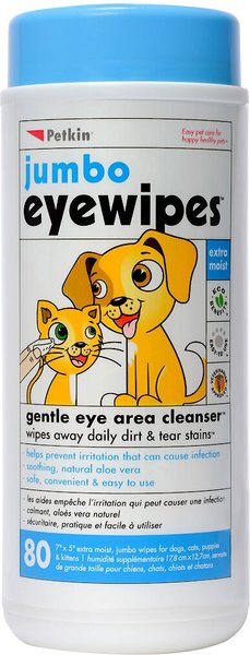 Petkin Jumbo Dog & Cat Eye Wipes