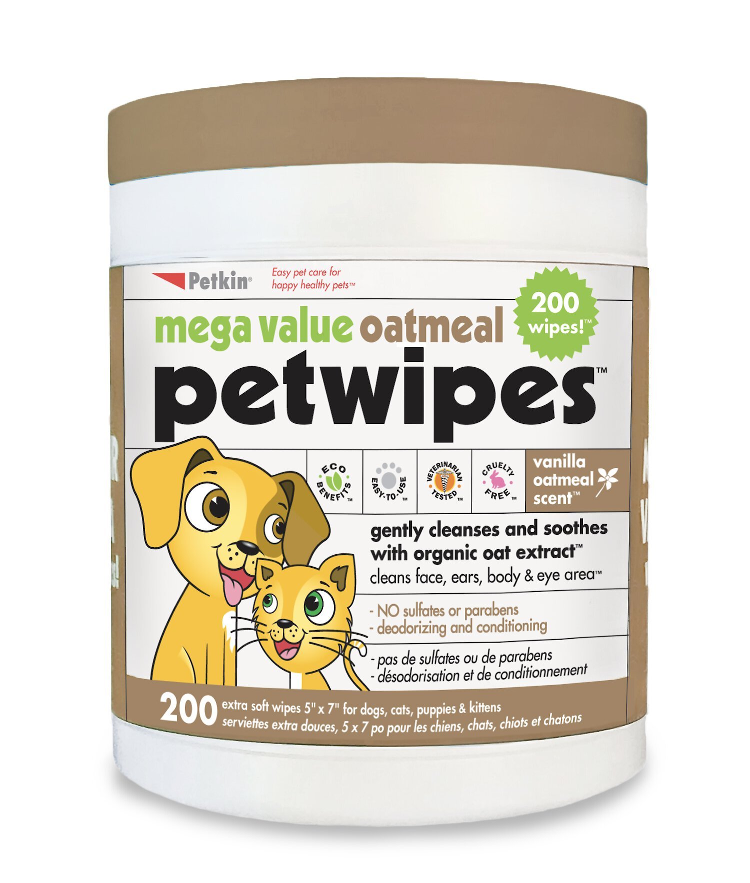 Product Reviews for PETKIN Mega Value Oatmeal Petwipes Dog & Cat Wipes