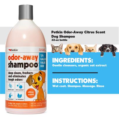 Show full view: Petkin Odor-Away Citrus Scent Dog Shampoo, 32-fl oz bottle slide 2 of 3