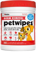 Petkin Petwipes Germ Removal Antibacterial Dog & Cat Wipes, 200 count