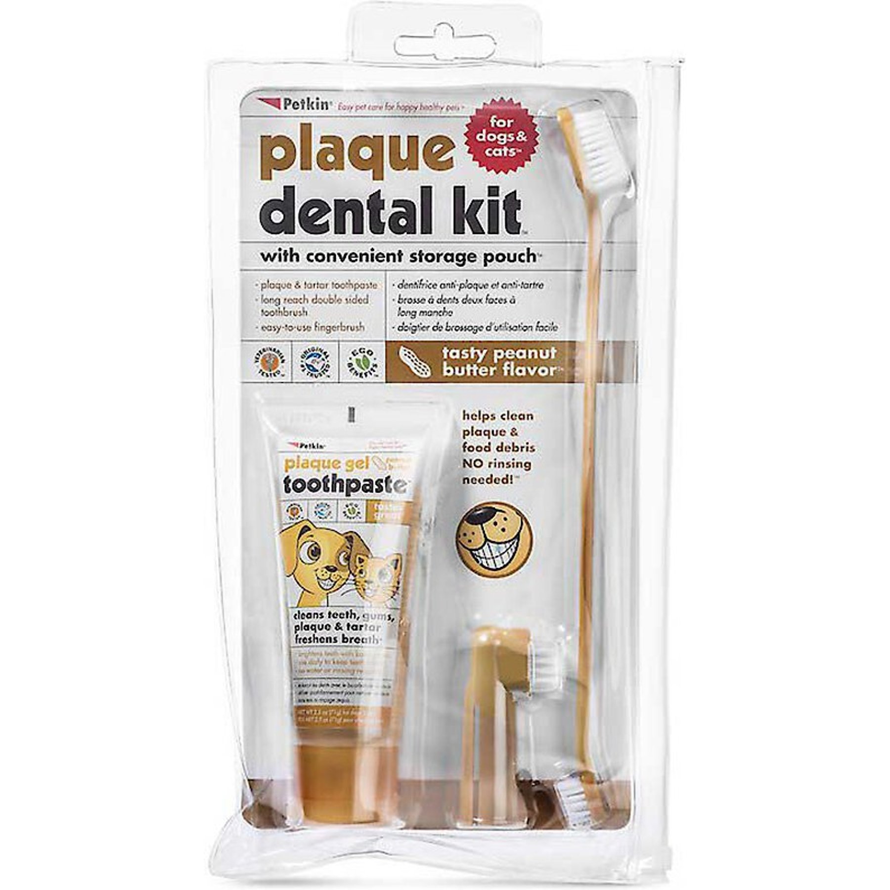 Petkin Plaque Peanut Butter Flavor Dog Dental Kit