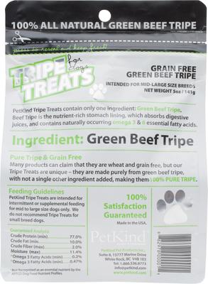 Show full view: PetKind Grain-Free Green Beef Tripe Dog Treats, 5-oz bag slide 3 of 7