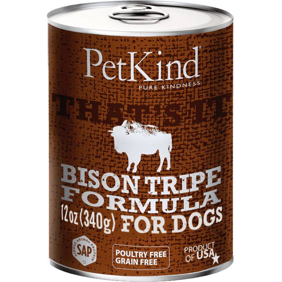 PetKind That's It! Bison Tripe Canned Dog Food, 13-oz, case of 12