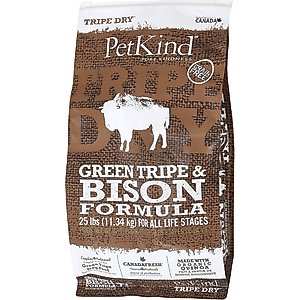 PetKind Tripe Dry Grain-Free Green Tripe & Bison Formula Dry Dog Food, 25-lb bag