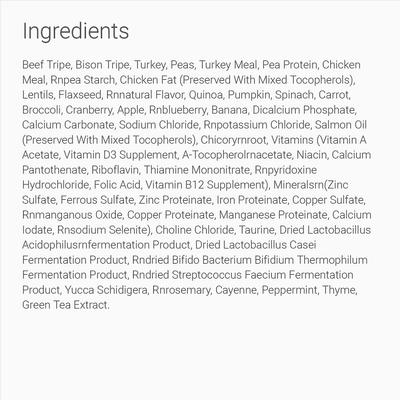 Show full view: PetKind Tripe Dry Grain-Free Green Tripe & Bison Formula Dry Dog Food, 6-lb bag slide 4 of 7