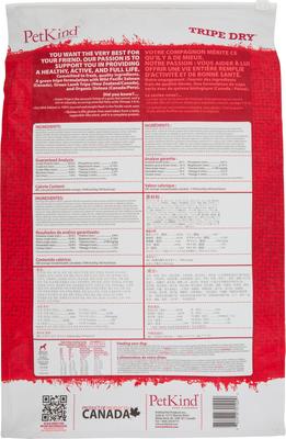 Show full view: PetKind Tripe Dry Grain-Free Green Tripe & Wild Salmon Dry Dog Food, 14-lb bag slide 3 of 7