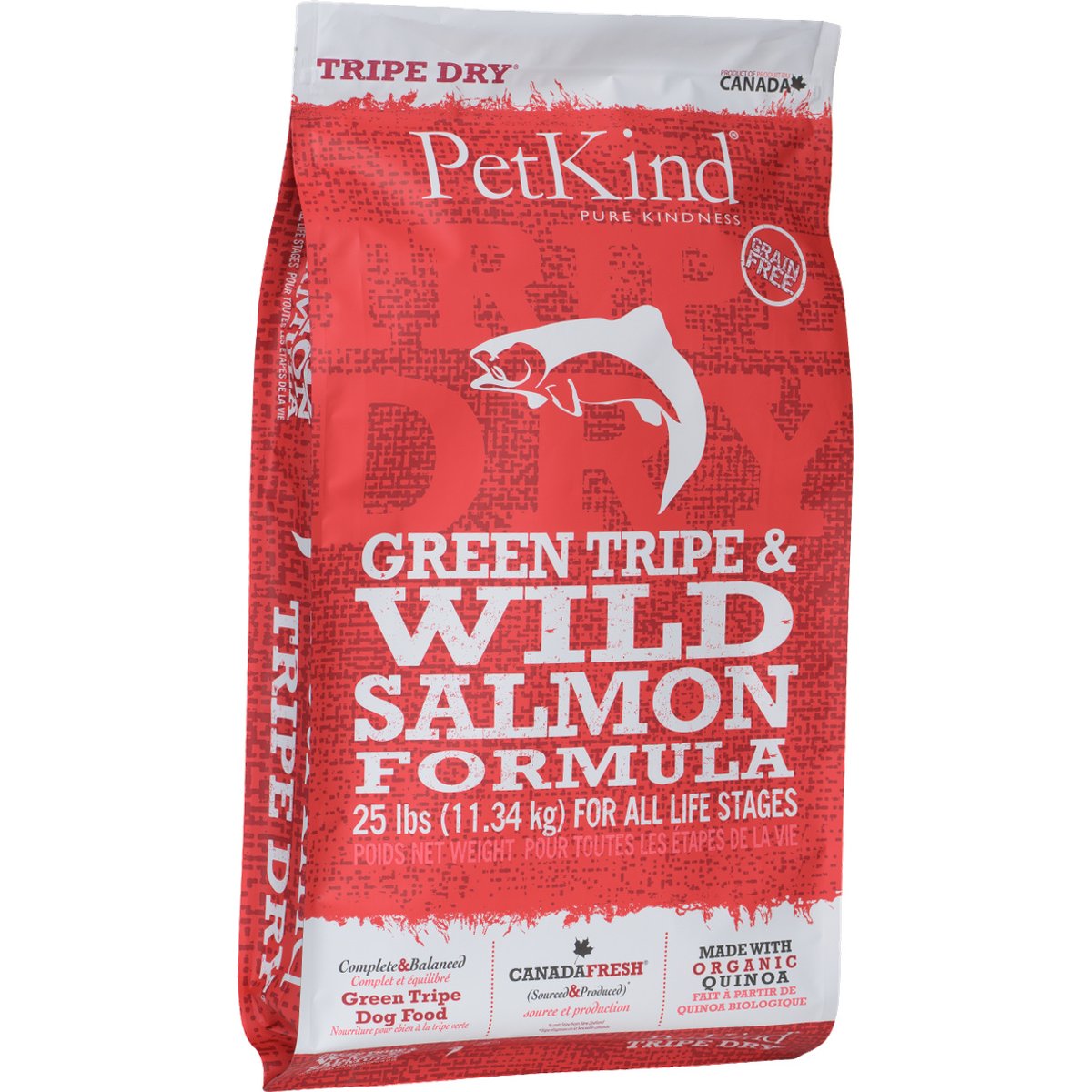 Petkind Tripe Dry Green Tripe & Wild Salmon Dry Dog Food, 25-lb bag