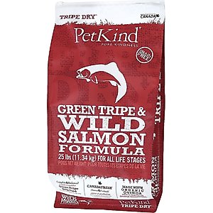 PetKind Tripe Dry Grain-Free Green Tripe & Wild Salmon Dry Dog Food, 25-lb bag