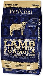 PetKind Tripe Dry Single Animal Protein Lamb & Lamb Tripe Formula Dry Dog Food, 25-lb bag
