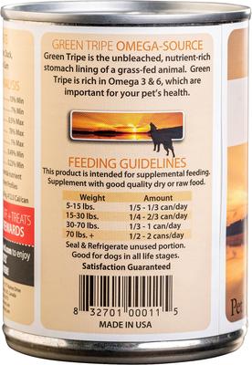 Show full view: PetKind Tripett Green Beef Tripe, Duck & Salmon Grain-Free Canned Dog Food, 12.8-oz, case of 12 slide 3 of 11