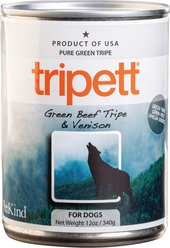 PetKind Tripett Green Beef Tripe & Venison Grain-Free Canned Dog Food, 12.8-oz, case of 12