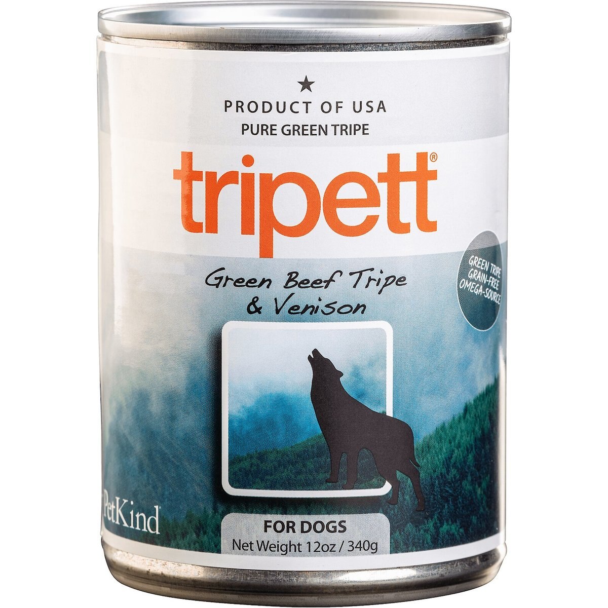 PetKind Tripett Green Beef Tripe & Venison Dog Food, 13-oz, 12 ct