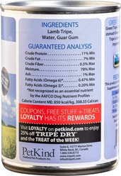 PetKind Tripett New Zealand Green Lamb Tripe Grain-Free Canned Dog Food, 12.8-oz, case of 12 slide 2 of 7