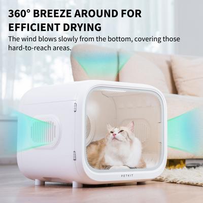 Show full view: PETKIT AirSalon Max Pro Small Dog & Cat Grooming Dryer Box, White slide 3 of 10