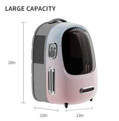 Show full view: PETKIT Breezy Dome 2 Dog & Cat Carrier Bag, Pink slide 9 of 11