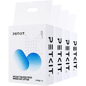 PETKIT Flushable Occult Blood Test Unscented Clumping Tofu Cat Litter, 5.2-lb bag, case of 4