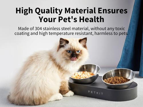 Show full view: PETKIT Fresh Nano 15 Degree Adjustable Stainless Steel Elevated Dog & Cat Bowl, 4-oz slide 3 of 7