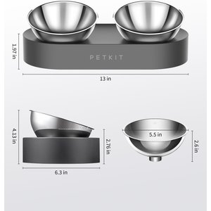 PETKIT Fresh Nano 15 Degree Adjustable Stainless Steel Elevated Dog & Cat Bowl, 4-oz