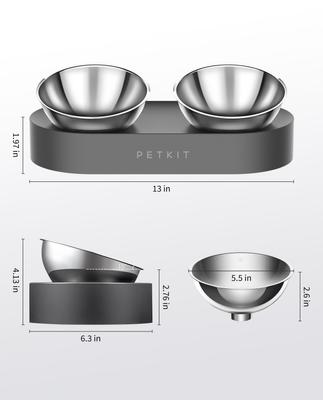 Show full view: PETKIT Fresh Nano 15 Degree Adjustable Stainless Steel Elevated Dog & Cat Bowl, 4-oz slide 5 of 7