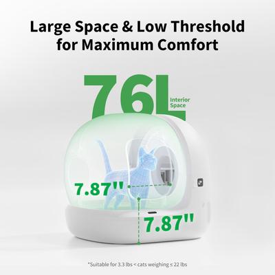 Show full view: PETKIT PuraMax 2 Self Cleaning Cat Litter Box, White, X-Large: 24-in slide 3 of 10