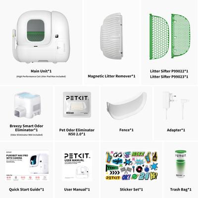 Show full view: PETKIT Purobot Max Pro Automatic Cat Litter Box, White slide 9 of 10