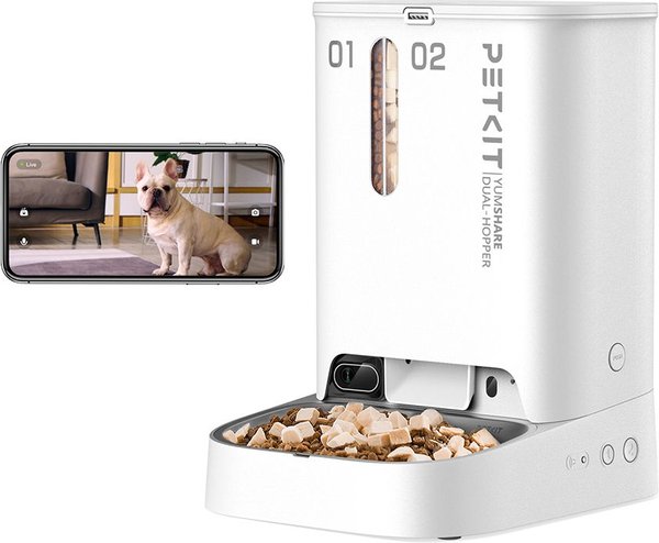 PETKIT Yumshare Dual-Hopper 自動給餌器（カメラ付き） YumShare 5L Camera Pet Feeder, Smart Dual-hopper Cat Food