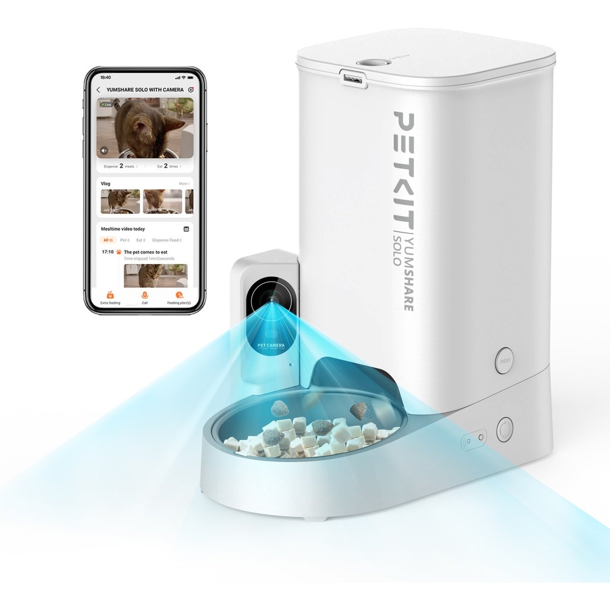 PETKIT Yumshare Solo with Camera Smart Automatic Dog & Cat Feeder, 3L
