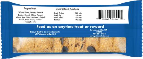 Show full view: Petknowledgy by Spunky Pup Bark Bars Peanut Butter & Carob Chips Dog Treat, 1.5-oz, 6 count slide 3 of 3