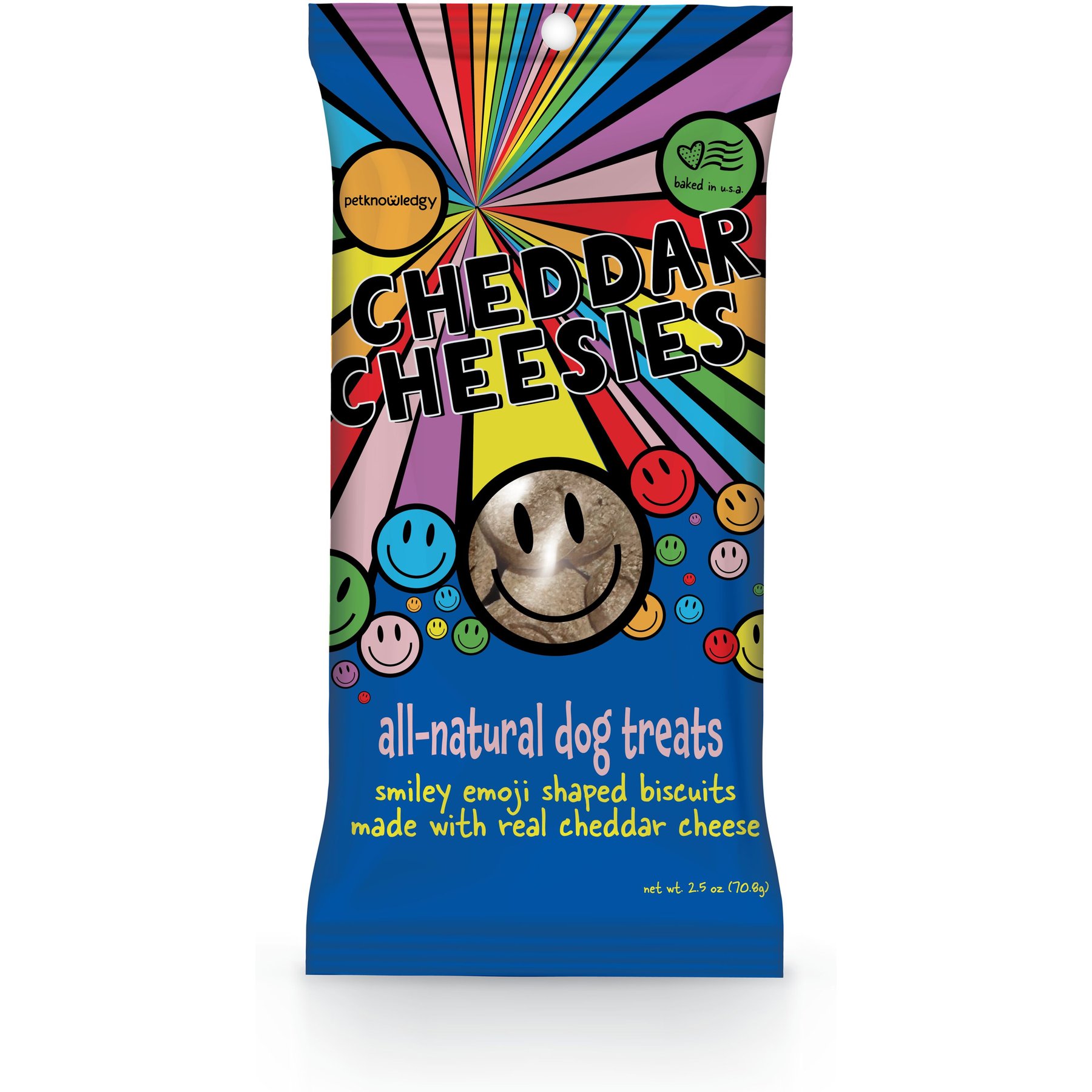 Petknowledgy by Spunky Pup Snack Pack Cheddar Cheese Dog Treat, 2.5-oz bag, case of 8
