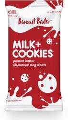 Petknowledgy by Spunky Pup Snack Pack, Milk & Cookies, Peanut Butter Dog Treat, 2.5-oz bag, case of 8