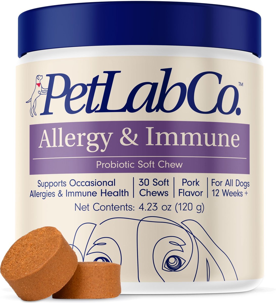 PetLab Co. Allergy & Immune Probiotic Chew Supplement for Dogs, 30 count slide 1 of 6