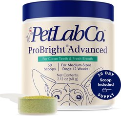 PetLab Co. ProBright Advanced Chicken Flavored Powder Dental Supplement for Dogs, Medium Dogs: 2.12-oz jar