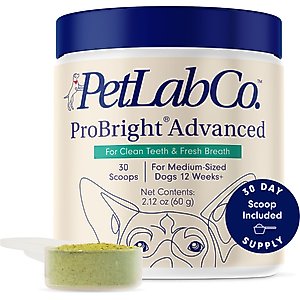 PetLab Co. ProBright Advanced Chicken Flavored Powder Dental Supplement for Dogs, Medium Dogs: 2.12-oz jar