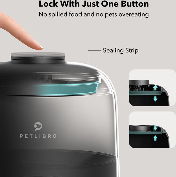 Show full view: Petlibro Air Automatic Cat Feeder with Battery Powered Dog & Cat Food Dispenser, Black, 2-litter slide 2 of 12