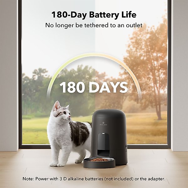 Show full view: Petlibro Air Automatic Cat Feeder with Battery Powered Dog & Cat Food Dispenser, Black, 2-litter slide 8 of 12
