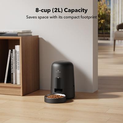 Show full view: Petlibro Air Automatic Cat Feeder with Battery Powered Dog & Cat Food Dispenser, Black, 2-litter slide 6 of 12