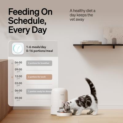 Show full view: Petlibro Air Automatic Cat Feeder with Battery Powered Dog & Cat Food Dispenser, White, 2-litter slide 2 of 12