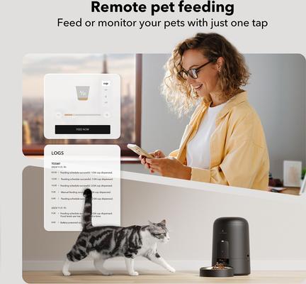 Show full view: Petlibro Air Wi-Fi Automatic Dog & Cat Feeder, Black, 2-L slide 6 of 13