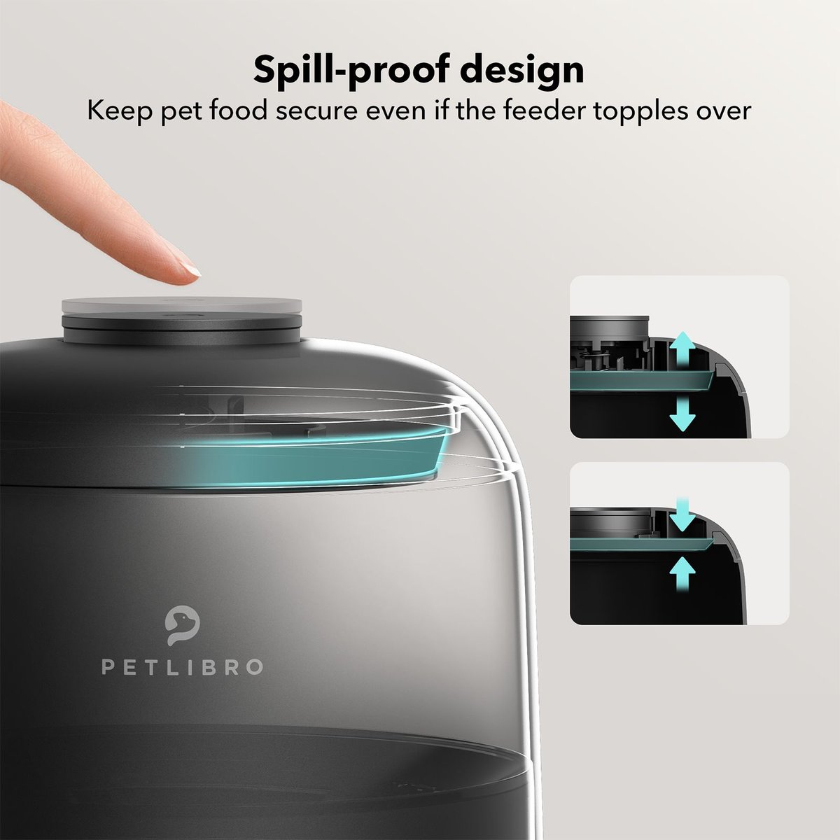 Petlibro Air Wi-Fi Automatic Dog & Cat Feeder, Black, 2-L