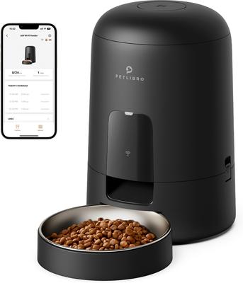 Show full view: Petlibro Automatic Cat Feeder & Wireless Cat Fountain Set, Black slide 2 of 10