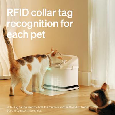 Show full view: Petlibro Dockstream RFID Smart Stainless Steel Cat Water Fountain, White, 3-L slide 3 of 11