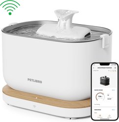 Petlibro Dockstream Wireless Water Pump App Cat Fountain + 1 Replacement Wireless Pump, White