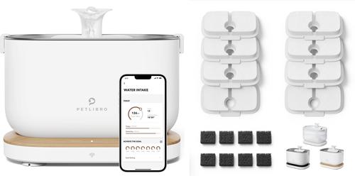 Show full view: Petlibro Dockstream Wireless Water Pump App Cat Fountain, White + Replacement Filter, 8 count slide 1 of 8