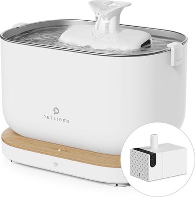 Show full view: Petlibro Dockstream Wireless Water Pump App Cat Fountain, White + Replacement Filter, 8 count slide 3 of 8
