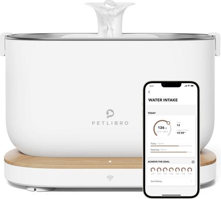 Show full view: Petlibro Dockstream Wireless Water Pump App Cat Fountain, White + Replacement Filter, 8 count slide 2 of 8