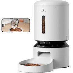 Petlibro Granary WIFI Automatic Cat & Dog Feeder with Camera & 3 Pet Food Desiccant Bags, White, 5-L