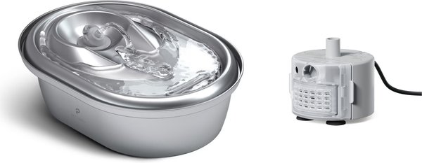 Show full view: Petlibro Stainless Steel Dog & Cat Water Fountain, 2-L + 1 Replacement Water Pump slide 1 of 8