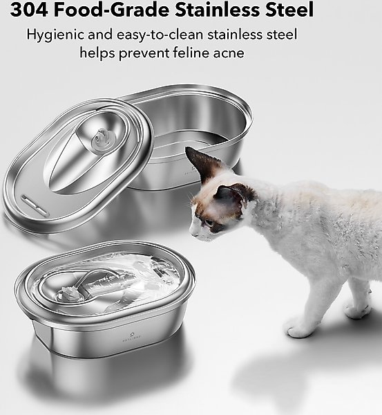 Show full view: Petlibro Stainless Steel Dog & Cat Water Fountain, 2-L + 1 Replacement Water Pump slide 8 of 8