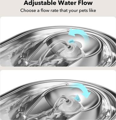 Show full view: Petlibro Stainless Steel Dog & Cat Water Fountain, 3-L + 1 Replacement Water Pump slide 5 of 8